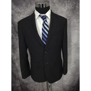 Berragamo Elegant Blazer Jacket Mens 40S Black Sports Coat Vented Pure Wool